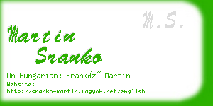 martin sranko business card